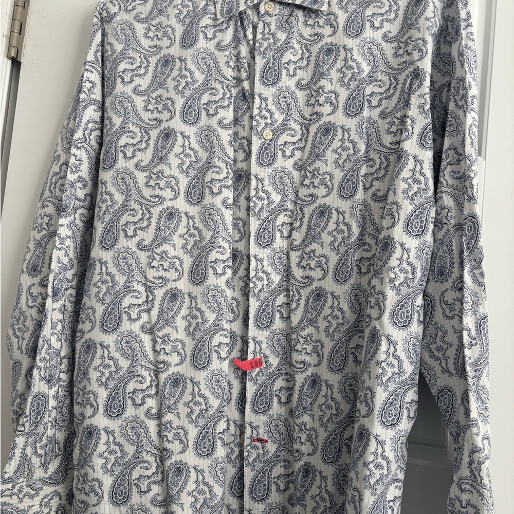 Men's Blue Paisley Shirt